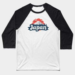 japan fuji san - minimalist mount fuji silhouette with japan text Baseball T-Shirt